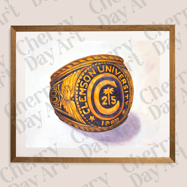 2025 Clemson Men s Class Ring Print by Cherry Day Art Discount