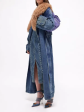 Denim Long Jacket Winter Detachable Collar Coat For Cheap