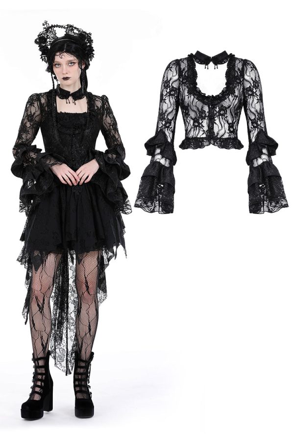 Art of Mourning Gothic Lace Cardigan Top by Dark In Love For Sale