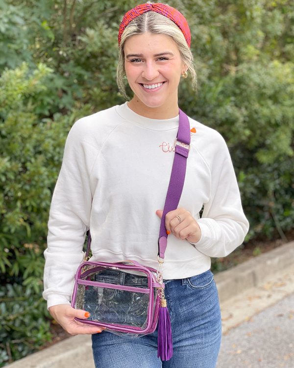 Clear Crossbody Purse - Purple Discount