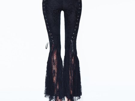 Charmed Lace Up Flared Pants by Devil Fashion Supply