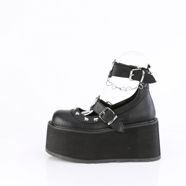 DAMNED-56 Heart Buckle Platform Maryjane Shoes by Demonia Sale