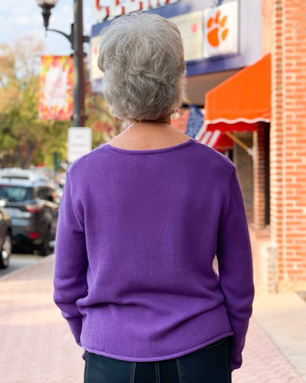 Best Game Sweater - Tigers Block Letters - Purple Hot on Sale