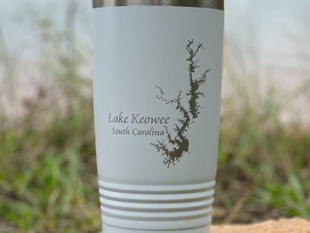 Lake Keowee Tumbler 20 oz - White For Cheap