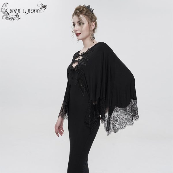 Dark Fae Lace Trim Dress by Eva Lady Online