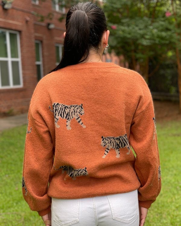 Tiger Walk Sweater - Rust Hot on Sale