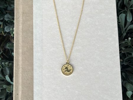 14k Horoscope Disc Necklace, CAPRICORN Hot on Sale