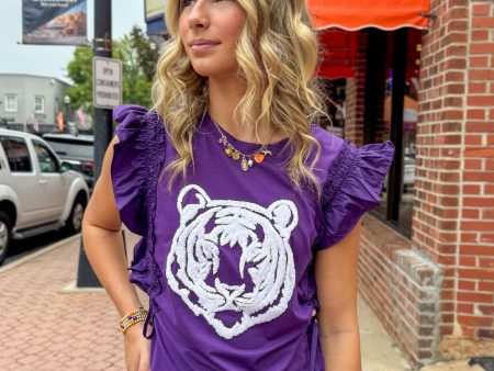 Tiger Ties Top - Purple For Sale