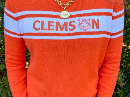 Varsity Stripe Sweater - Orange Supply