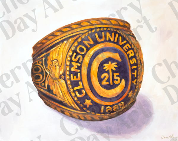 2025 Clemson Men s Class Ring Print by Cherry Day Art Discount