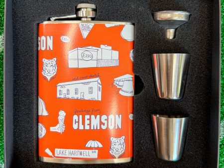 Tigertown Toile Flask Set - Orange Online Sale