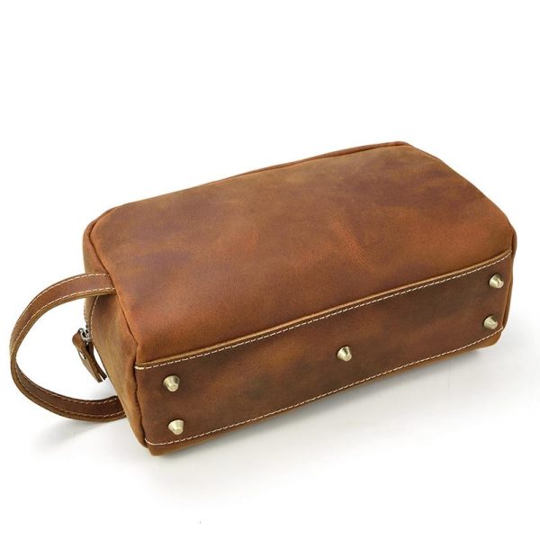 The Wanderer Toiletry Bag - Genuine Leather Toiletry Bag Brown Sale