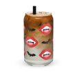 Vampire Fangs & Bats Glass Can Cup by The Dark Side of Fashion Hot on Sale