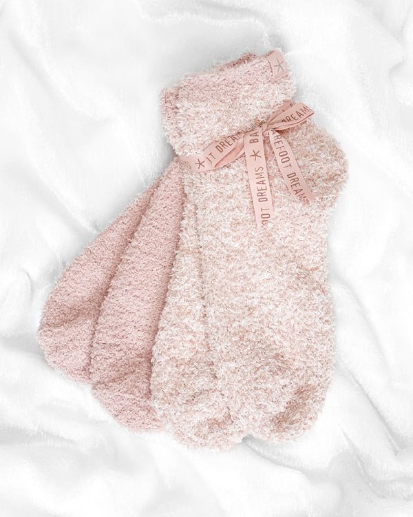 Barefoot Dreams CozyChic 2 Pair Tennis Sock Set - Dusty Rose Online Sale