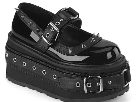 DAMNED-20 Spike Patent Leather Maryjane Shoes by Demonia For Cheap