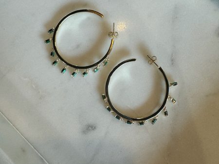 Emerald Dangle Hoop For Discount