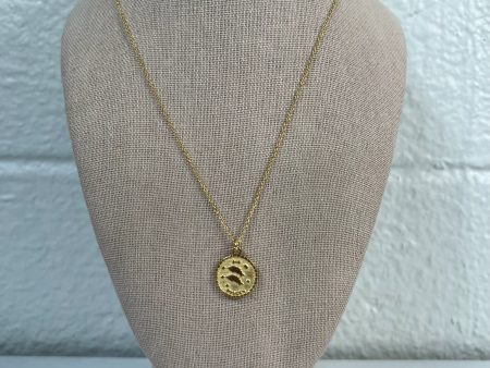 Gold Horoscope Disc Necklace, PISCES For Cheap