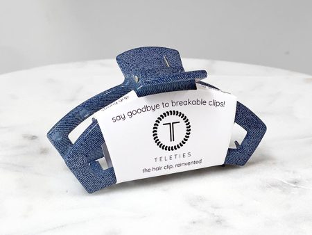 Teleties Open Hair Clip  - Medium Denim For Sale