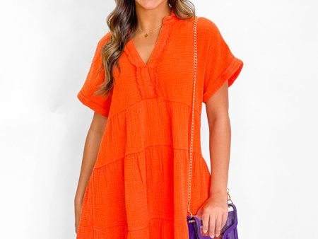 Tiered Dress - Tangerine Sale