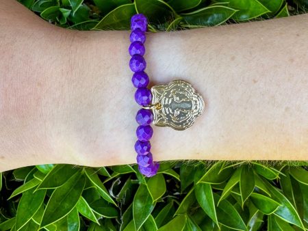 Tiger Charm Bracelet - Purple Online Sale