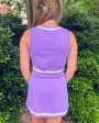 All In Sweater Vest and Skirt Set - Purple For Sale