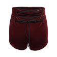 Vesper Red Velvet Shorts by Devil Fashion on Sale