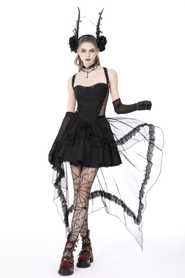 Dancing Sparrow Black Mesh Dress by Dark In Love Discount