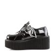 CREEPER-205 Batwing Black Glitter Creeper Shoes by Demonia Discount