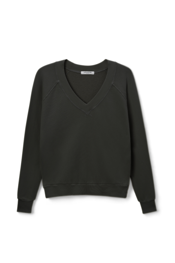 Relaxed French Terry V Neck Sweatshirt For Discount