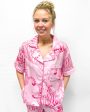 Tiger Satin Pajama Shirt - Pink Discount