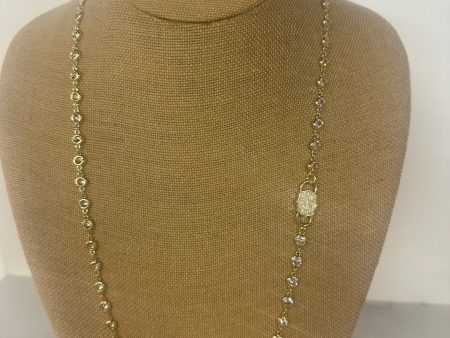 Long CZ and Gold Necklace Discount