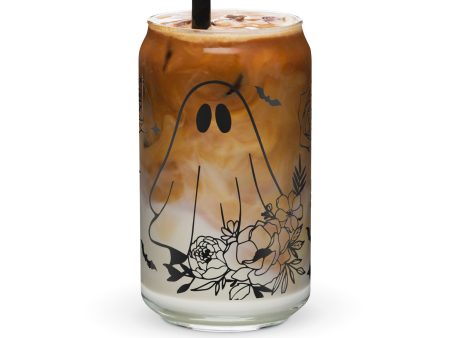 Summer Ghost & Bats Glass Can Cup by The Dark Side of Fashion Fashion