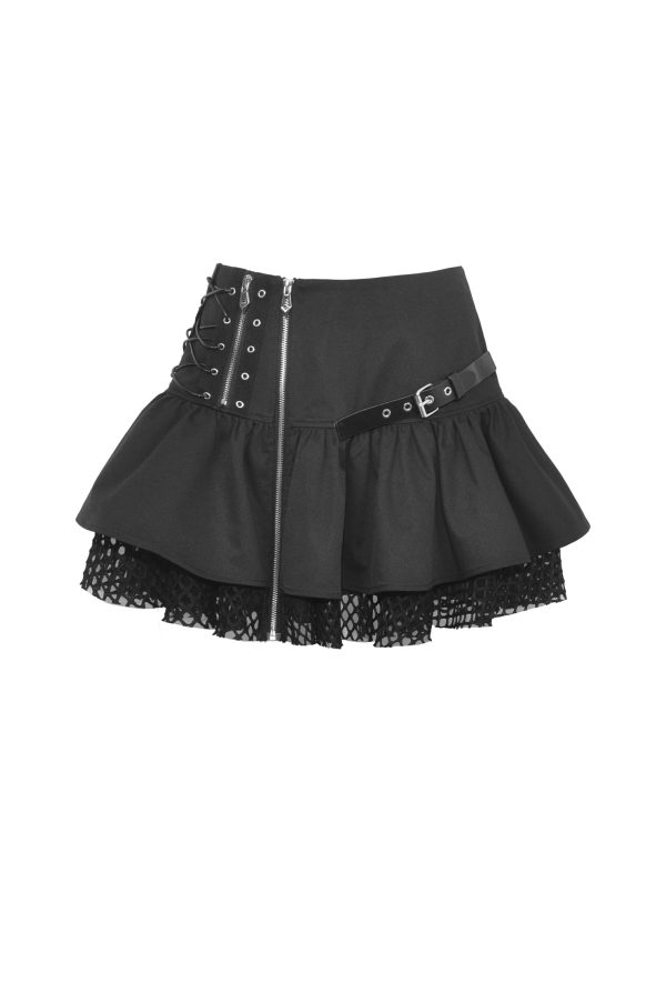 Twisted Smiles Ruffle Skirt by Dark In Love Online