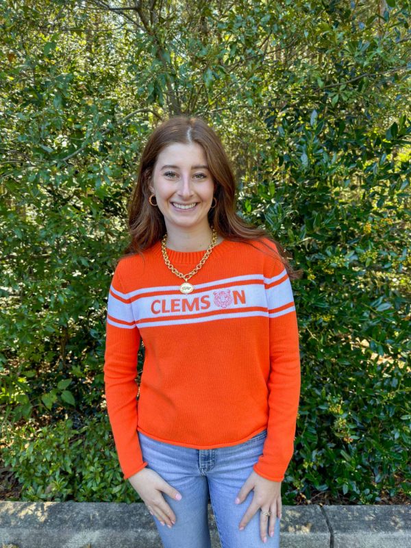 Varsity Stripe Sweater - Orange Supply