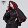 Thorns Of A Rose Gothic Red Faux Fur Shawl Cape by Devil Fashion Hot on Sale