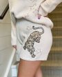 Cozy Sequined Tiger Shorts - Cream Fashion