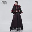 Thorns Of A Rose Gothic Red Faux Fur Shawl Cape by Devil Fashion Hot on Sale