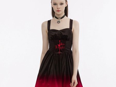 The Knight Gradient Dress - Black Red by Punk Rave Online Sale