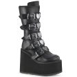 SWING-230 Heart Buckle Boots by Demonia Cheap