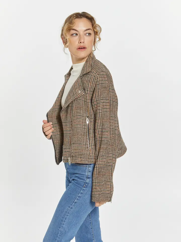 Varden Plaid Moto Jacket For Sale