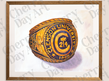 2024 Clemson Men s Class Ring Print by Cherry Day Art Online Sale