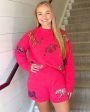 Cozy Tiger Sequin Sweater - Hot Pink For Discount