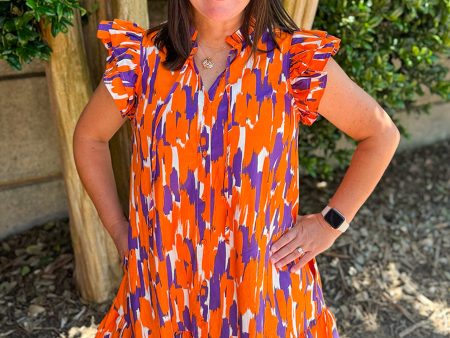 Abby Tailgate Time Dress - Purple and Orange Supply