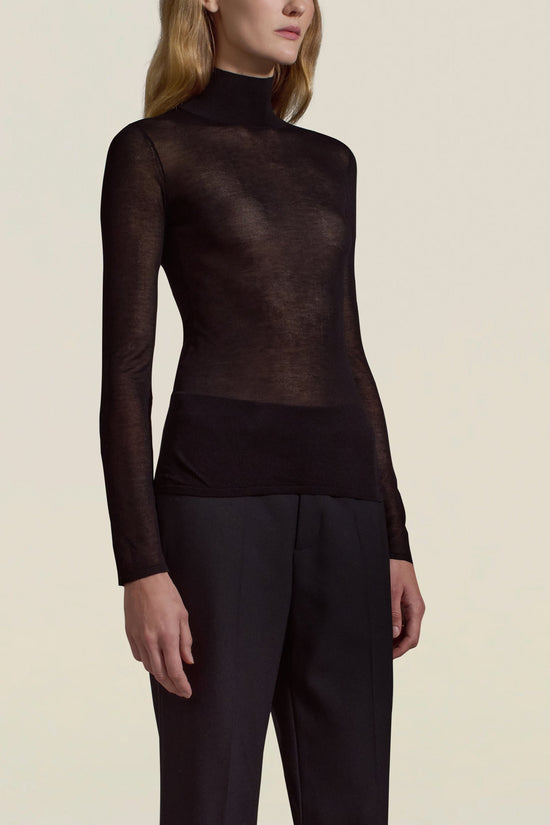 Lyra Sheer Turtleneck in Viscose Blend For Sale