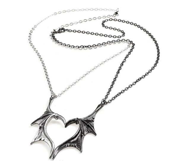 Darkling Heart Necklace Pair by Alchemy Gothic Hot on Sale