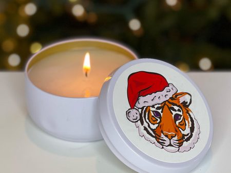 Santa Tiger Merry Mistletoe Candle For Discount