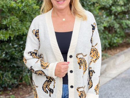 Tiger Walk Cardigan - Beige Online