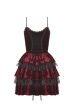 Bathing In Blood Gothic Red Velvet Frilly Dress by Dark In Love Sale