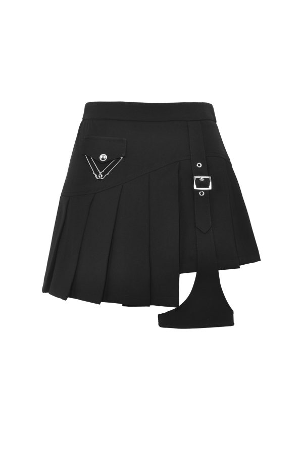 Claire Leg Harness Pleated Skirt by Dark In Love Cheap