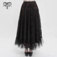 Dark Delights Gothic Lace Red Skirt by Devil Fashion Sale